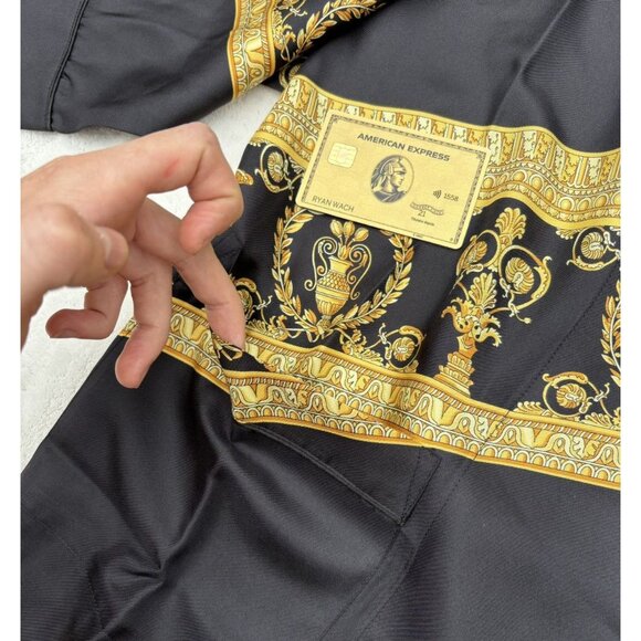 Versace Black / Gold Baroque Silk Robe - Picture 3 of 5
